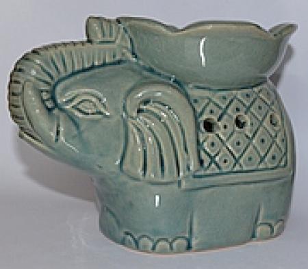 Duftlampe Elefant mit Blumenschale in Türkis Duftlampe Elefant mit Blumenschale in Türkis